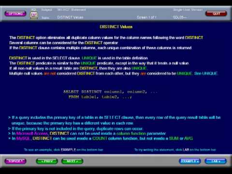 SQL 009 SELECT DISTINCT or How do I remove duplicate values?