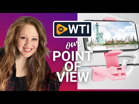 Perilogics Universal Airplane in Flight Phone Mount. Handsfree Phone Holder for Desk with Multi-Directional Dual 360 Degree Rotation. Pocket Size Travel Essential Accessory for Flying (Pink)  - WTI product video review