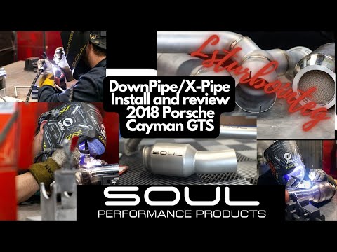 SOUL PERFORMANCE Porsche 718 Boxster/Cayman Sport Catalytic Converter Downpipe and X-Pipe install