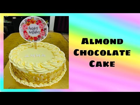Almond Chocolate Cake.......💛💛💛 | Tasty Cake | Quick decor | Fun With Jenu & Jiya