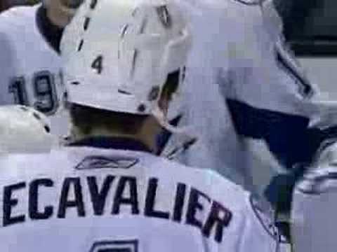 Échappée de Vincent Lecavalier contre Cristobal Huet