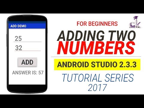 Adding Two Numbers Simple Android App Tutorial for Beginners (Android Studio 2.3.3)