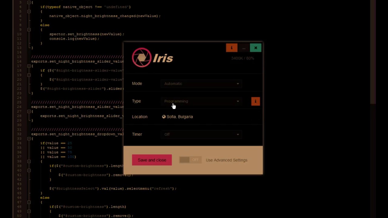 Iris - Software for eye protection