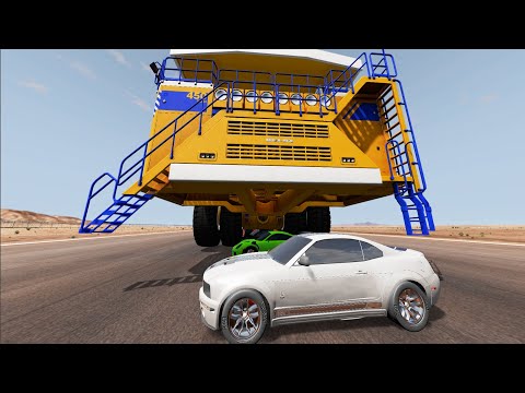 BeamNG Drive: Belaz Vs cars (Crushing expensive cars under tires Belaz) - BeamNG 2022