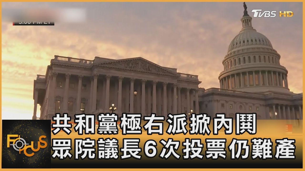 共和黨極右派掀內鬨 眾院議長6次投票仍難產