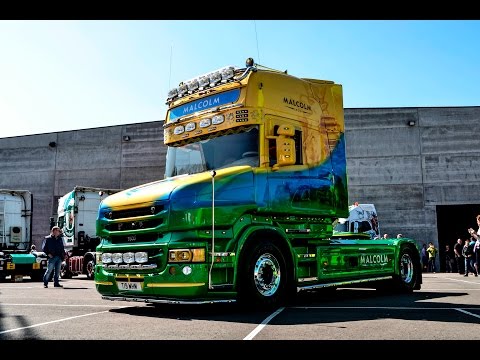 MALCOLM SCANIA T500 V8 LOUD SOUND - Truckshow Ciney 2017
