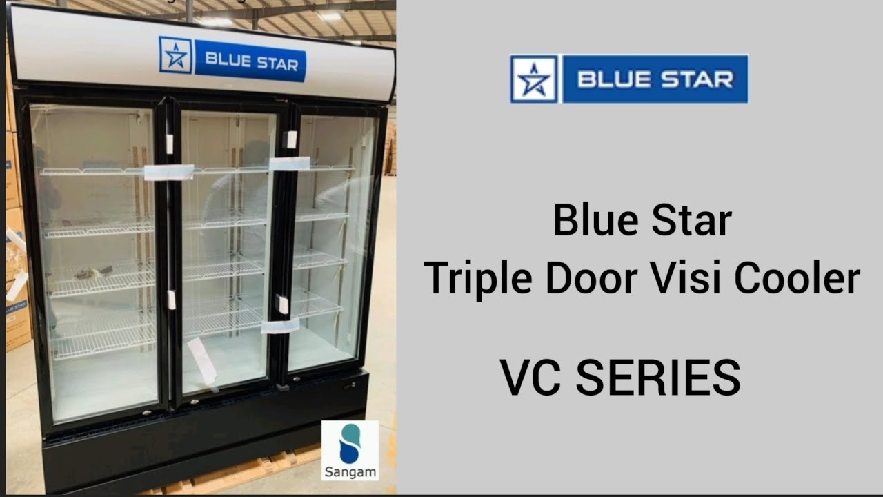Blue Star 3 Door Visi Cooler/Glass Door Refrigerator/#VC1200/ #BLUESTARPUNE