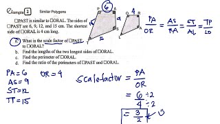 Similar Triangles and Polygons - Finding missing sides and ratio of Perimeters (Part 2 - Explained!)