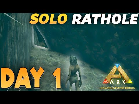 SOLO Claiming OP RATHOLE DAY 1 - Ark Ultimate Survivor Edition PvP