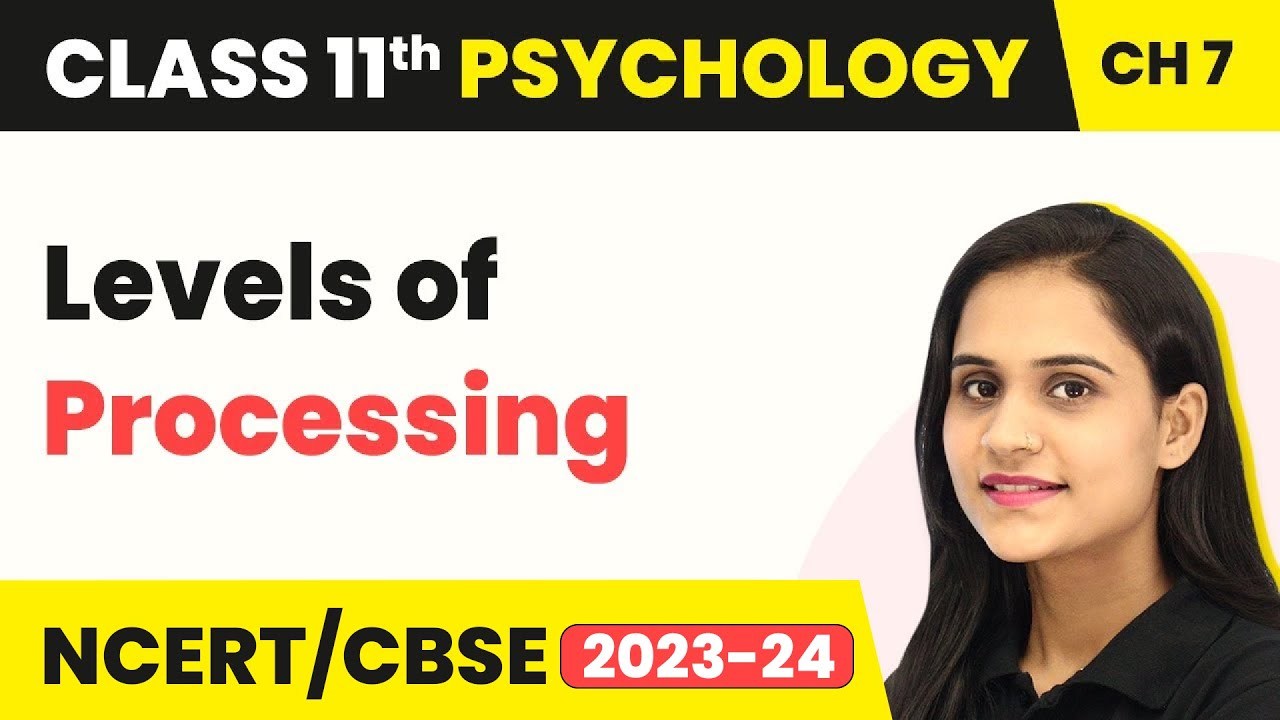 Levels of Processing - Human Memory | Class 11 Psychology Chapter 7