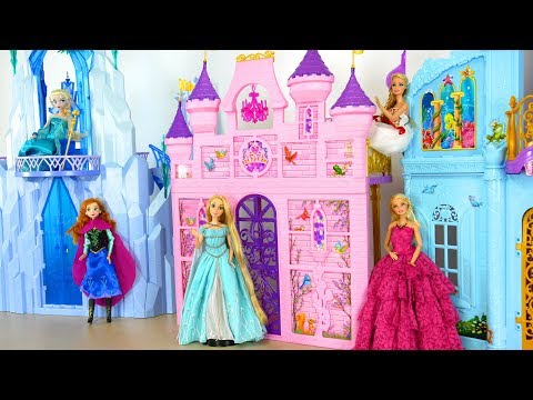 Prinzessin Barbie-Puppe Rosa Königsburg - Meerjungfrau Prinzessin Schlafzimmer Morgen Neues Kleid