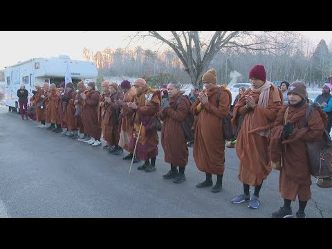 Before dawn in rural Virginia, Buddhist monks’ ‘Walk for Peace’ draws crowds seeking hope