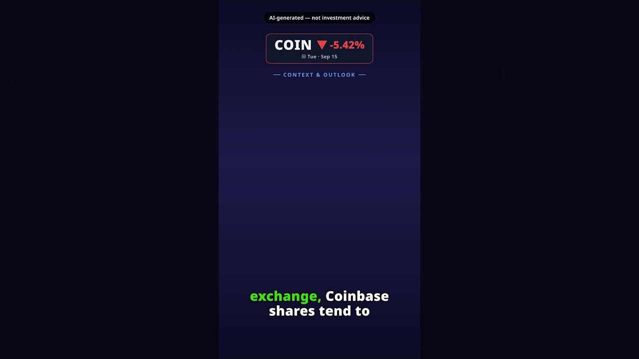 ¿Por qué cae la acción de Coinbase hoy? COIN -5.42% (15 sep)