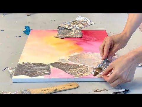 🤩 Painting on aluminum foil, abstract techniques, DEMO, mixed media