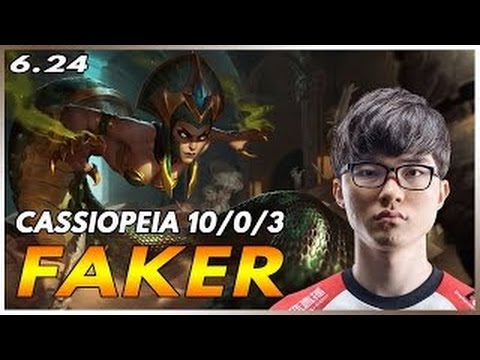 SKT T1 Faker Cassiopeia vs Leblanc Mid [KDA 10/0/3] - Patch 6 24 Season 7 - Korea Challenger Match