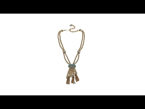 Heidi Daus "Chain Chain Chain" Tassel Drop Necklace