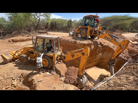 JCB 3D vs 3DX Breaker and Bucket Loading Truck New Bridge Foundation Dig | jcb video