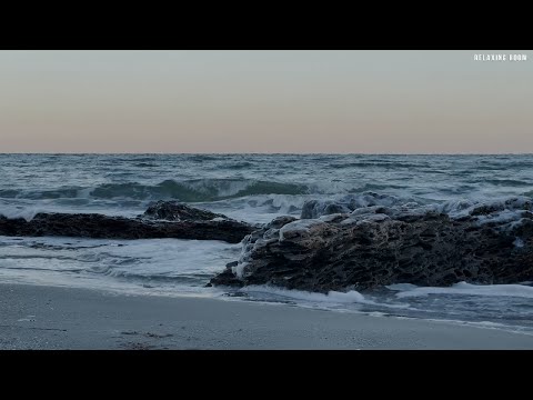Sounds Of The Winter Sea For Sleep And Relaxation. Waves crash on icy rocks
