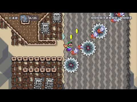 Cape v Thwomp: Dawn of Dive Bomb by DTSpies - Super Mario Maker 2 - No Commentary 1bv