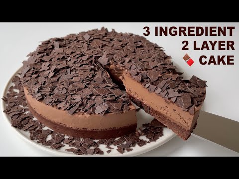 3 Ingredient 2 Layer Vegan Chocolate 🍫 Cake Made in 3 Minutes ⏱ no oven and easy plant based recipe