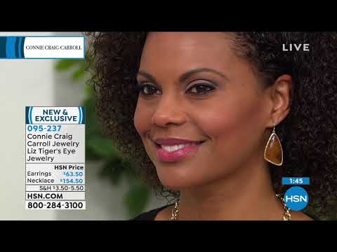 Connie Craig Carroll Jewelry Liz 171/2" Tiger's Eye Stat...