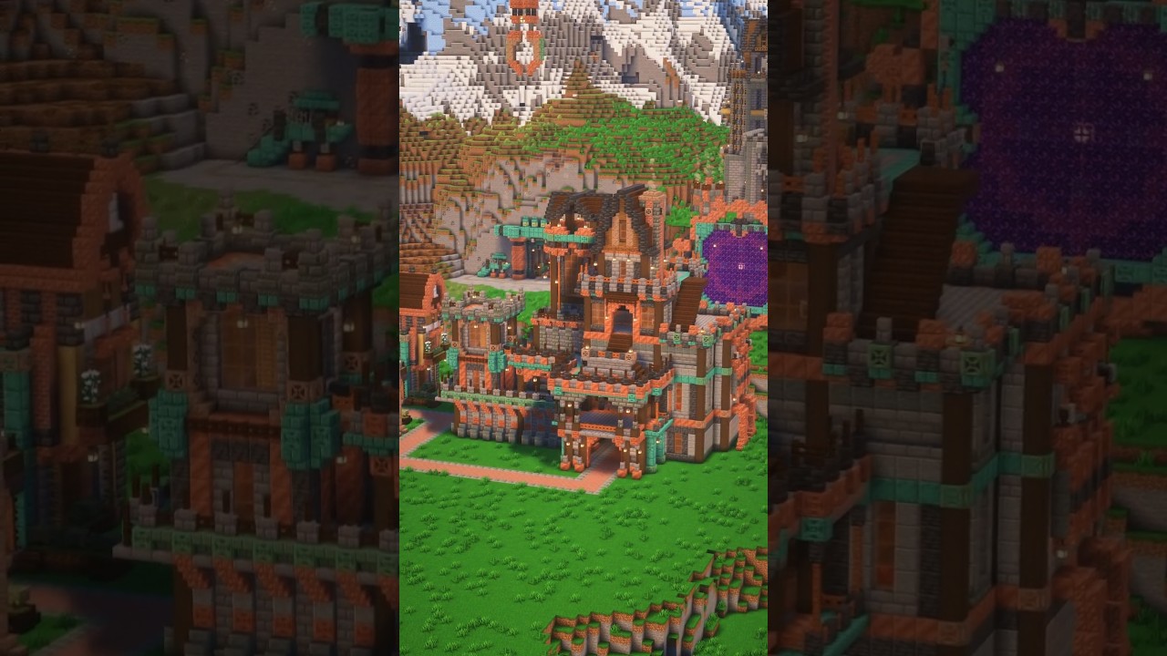 🏰 Minecraft Steampunk Castle 🏰 | Epic Industrial Fantasy Fortress Build #shorts