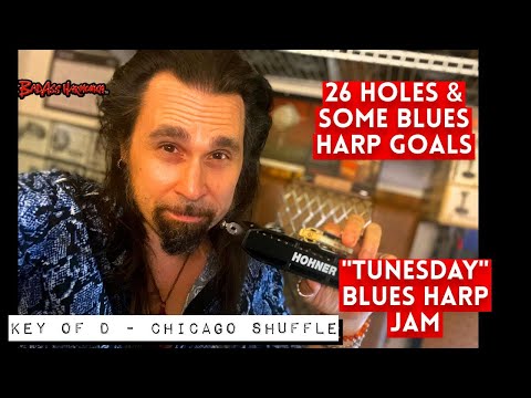 How To Not Suck on 26 Holes! Blues Harmonica Jam - Key of D Backing Tracks Tunesday 62