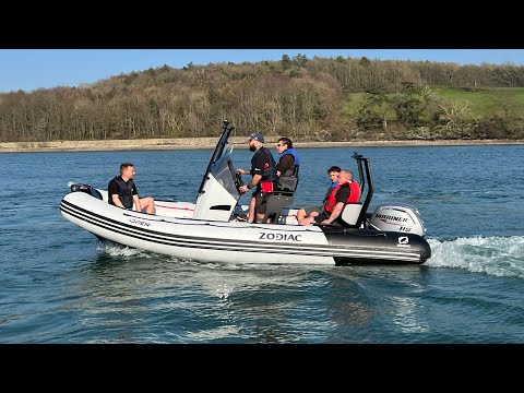 Zodiac Rib whizzing around the Menai Strait