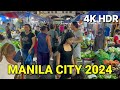 QUIAPO, MANILA CITY TOUR 🇵🇭 4K | The Best Filipino Food Destination in Manila, Philippines