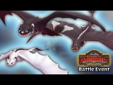 Battle Event with Fully Grown Night Lights (w/ Fire Glitch) | School of Dragons