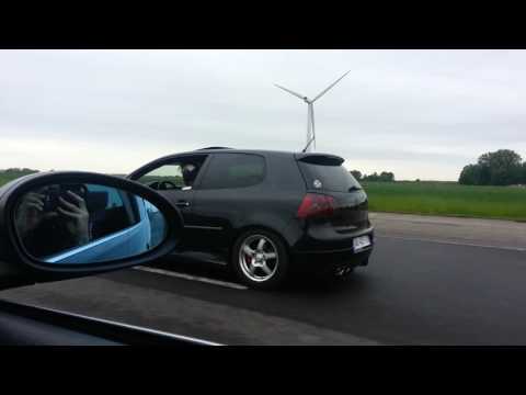 BMW 335D 370hp  VS Golf V GTI 350+ race