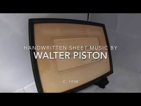 Walter Piston Autographed Handwritten Score Sheet Music c.1938 - EBAY AUCTION ITEM