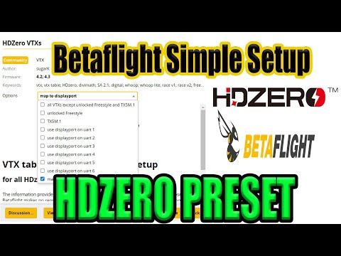 HDZero OSD & VTX Setup  - Betaflight Preset