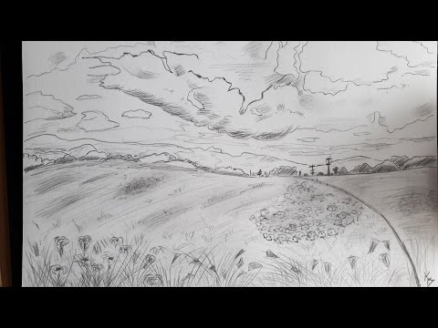 Поле рисунок. Деревенский пейзаж в графике. Нарисовать поле карандашом. Пейзаж в графике карандашом. Поле графика.