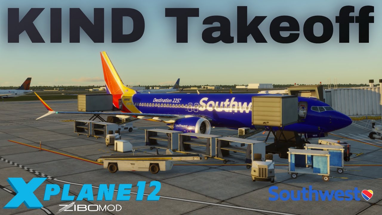 X-Plane 12 | Southwest 737 Beautiful Sunset Departure from Indianapolis (KIND) | 737 MAX8 + VATSIM