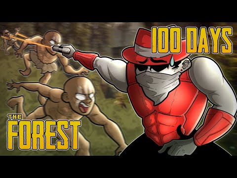 I SURVIVED 100 Days In The Forest Hard Survival!
