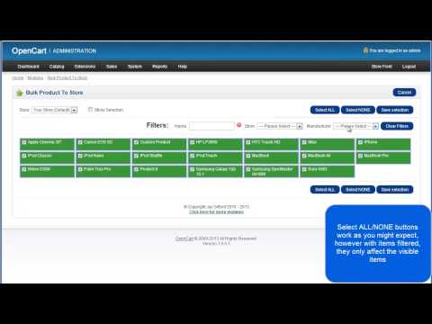 Bulk Product To Store Quick Editor for OpenCart 1.5.X