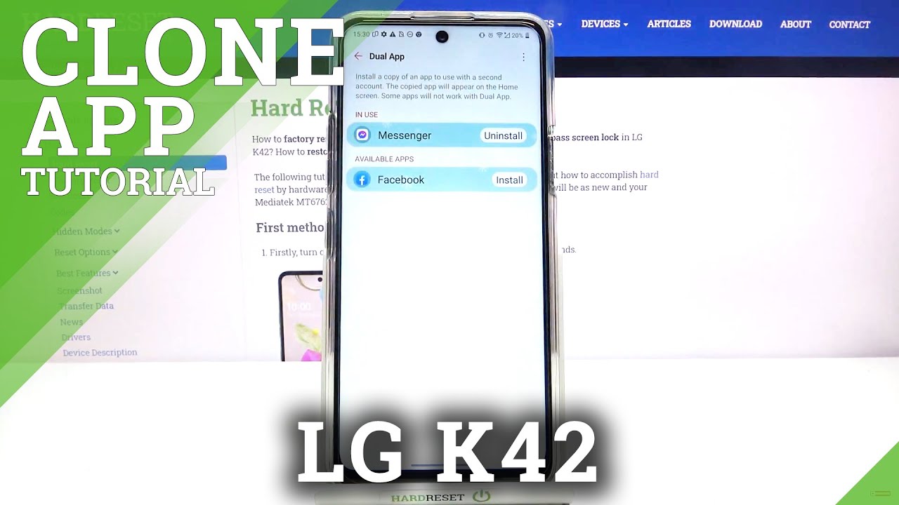 LG K42 and Dual Apps Mode - Clone App Feature