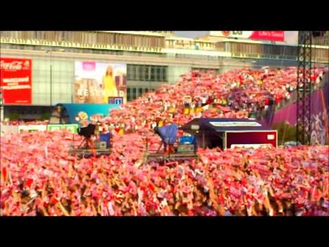 [HD] Hymn Polski przed meczem POLSKA - GRECJA EURO 2012, Strefa Kibica - Warszawa, 8.06.2012