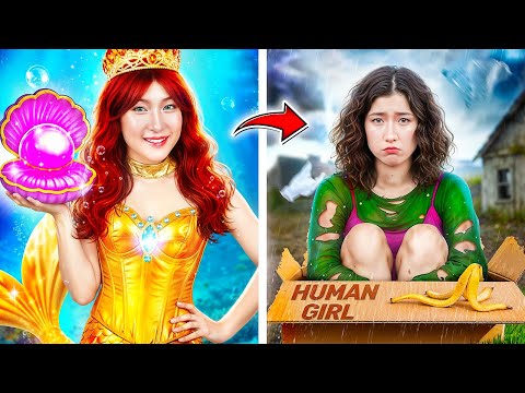 Mermaid Suddenly Became Human Girl! Poor Girl Help Mermaid Take Back Her Tail