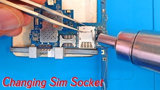 How to change replace Samsung galaxy mobile phone SIM card and SD Card socket tray slot