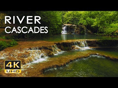 4K River Cascades - Relaxing Waterfall Sounds & Ultra HD Nature Video - Water Flow - White Noise