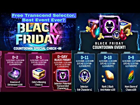 Free Transcend Selector On Black Friday 2021 Check In Event - Marvel Future Fight