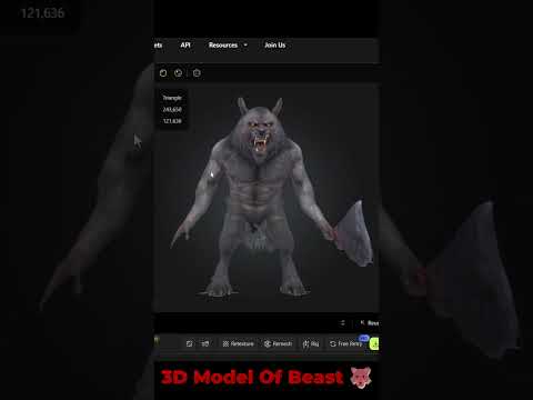 I Made 🐺Beast Of Horrorfield Into 3D Model #horrorfield #shorts #youtubeshorts