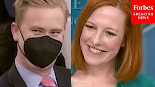 Viral Moment: Jen Psaki's Response To Peter Doocy Makes Press Corps Laugh
