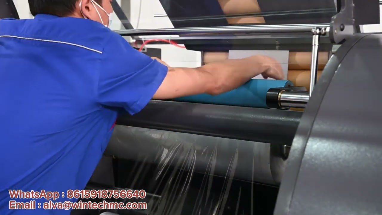 High speed fully automatic rewinding machine for stretch film with protective cover #rewinder