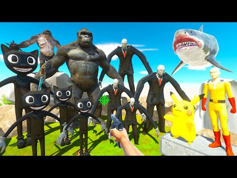 Parkour ZigZag Rescue Around Dinosaurs and Fights King Kong - Animal Revolt Battle Simulator