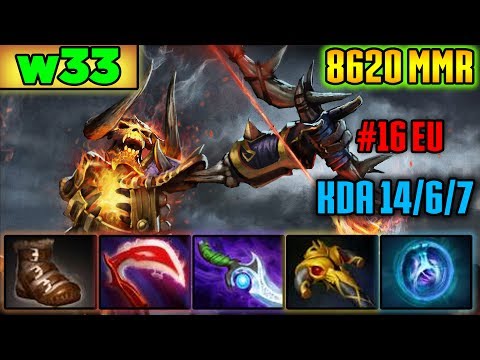 W33 - Clinkz - 8620 MMR Rank#16 Europe  - KDA 14/6/7 | Dota 2 MMR Highlights