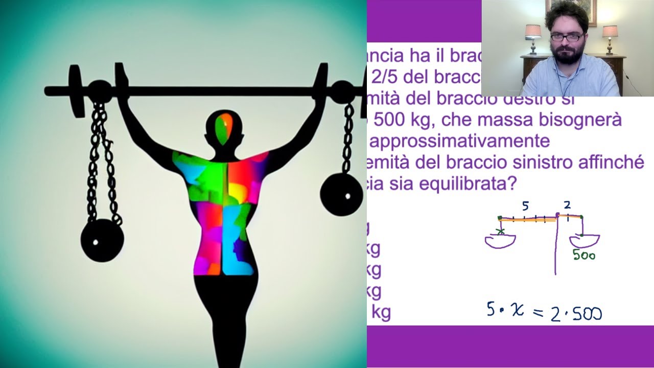 Una bilancia ha il braccio destro che misura i 2/5 del braccio sinistro.Se all'estremità del bracci…