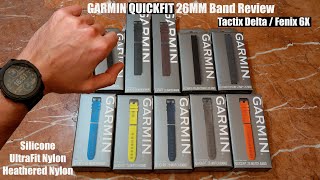 Garmin QuickFit 26mm Silicone Band, UltraFit Nylon Strap & Heathered Nylon Strap Review